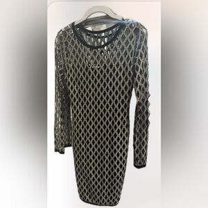 Nightcap Black and Gold Long Sleeve Dress